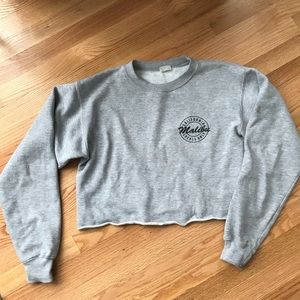 SIZE M GRAY MALIBU CROP TOP